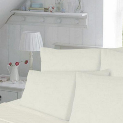 HomeSpace Direct 180 Thread Count Duvet Cover Set Bedding Cream Double