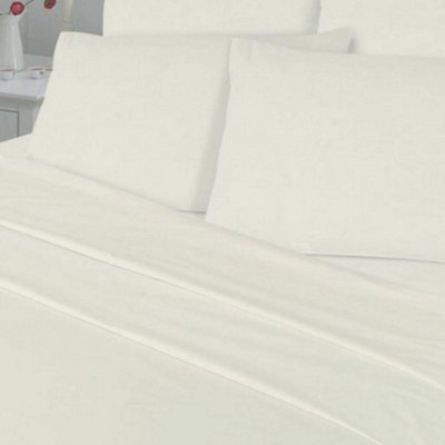HomeSpace Direct 180 Thread Count Duvet Cover Set Bedding Cream Double