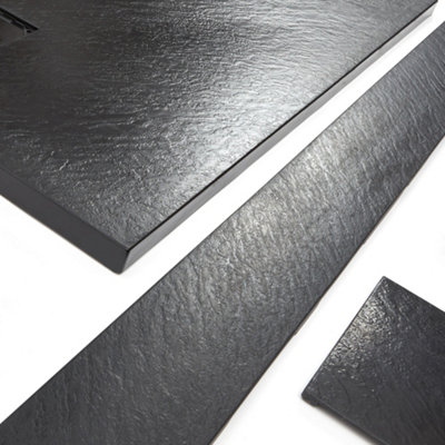 HomeStyleStore 1200 x 900mm Graphite Textured Slate Effect Rectangular ...
