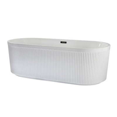 HomeStyleStore 1700 x 800mm Bathroom Rimmed Freestanding Double Ended ...