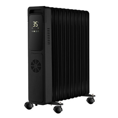 HomeStyleStore 2800W Black UK Plug Oil Filled Portable Electric Radiator