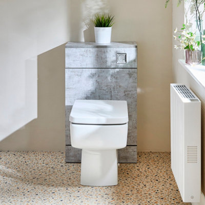 HomeStyleStore 500mm Concrete Grey Complete Bathroom Toilet WC Unit ...