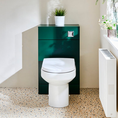HOMESTYLESTORE 500MM DARK GREEN BATHROOM TOILET WC UNIT OVAL PAN AND ...