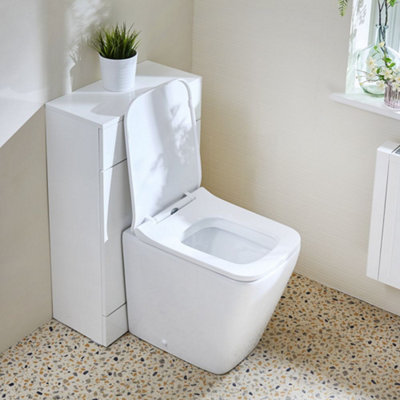HomeStyleStore 500mm White Bathroom Toilet WC Unit Square Pan with ...