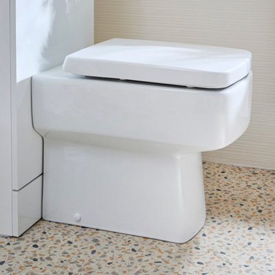 HomeStyleStore 500mm White Complete Bathroom Toilet WC Unit Square Pan ...