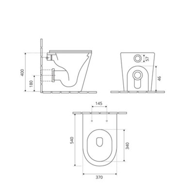 HomeStyleStore 500mm x 890mm White Combination Basin Toilet WC Unit ...