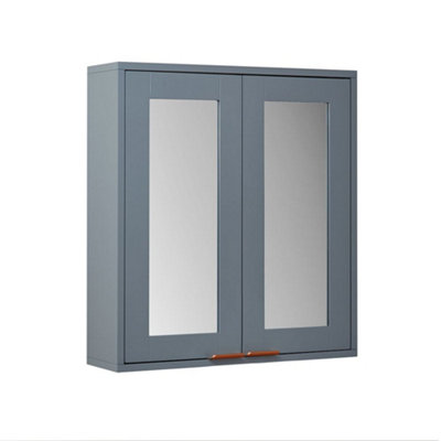 HomeStyleStore 600 x 650mm Light Grey Wall Mounted Mirrored Door ...