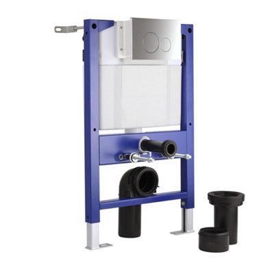 HomeStyleStore 820 x 500mm Wall Hung Toilet WC Short Fixing Frame Dual ...