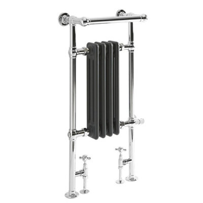 HomeStyleStore 930 x 450mm Chrome and Anthracite Dual Fuel Heated Towel ...