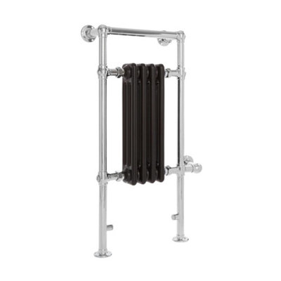HomeStyleStore 930 x 452mm Chrome and Black Electric Heated Towel Rail ...