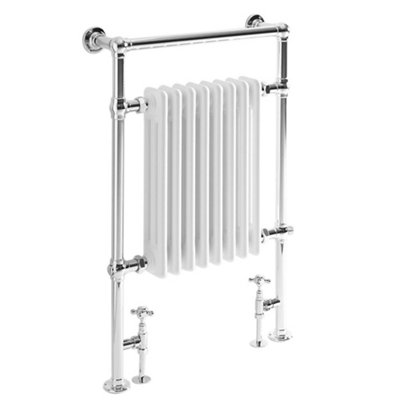 HomeStyleStore 930 x 620mm Floorstanding Chrome and White Dual Fuel ...