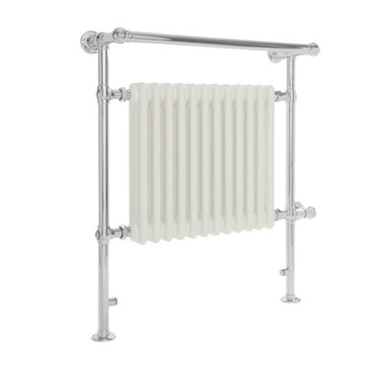 HomeStyleStore 930 x 790mm Chrome and White Electric Heated Towel Rail ...