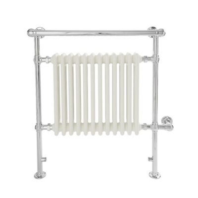 HomeStyleStore 930 x 790mm Chrome and White Electric Heated Towel Rail ...