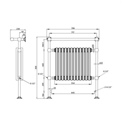 HomeStyleStore 930 x 790mm Chrome and White Electric Heated Towel Rail ...