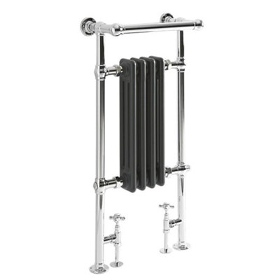 HomeStyleStore 930mm x 450mm Chrome and Anthracite Dual Fuel Heated ...