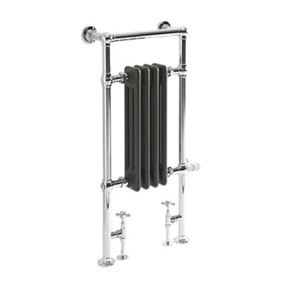 HomeStyleStore 930mm x 450mm Chrome and Anthracite Dual Fuel Heated ...