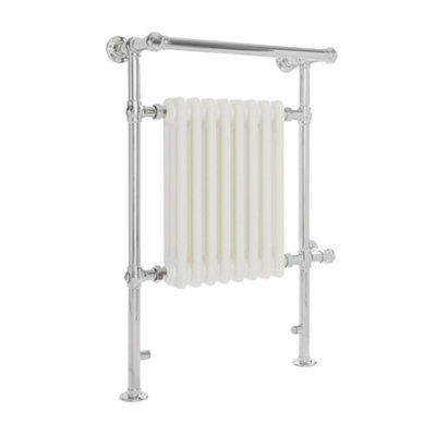 HomeStyleStore 930mm x 620mm Chrome and White Electric Heated Towel ...