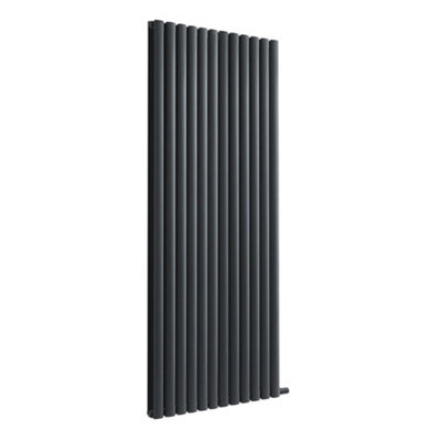 HomeStyleStore Anthracite 1784mm x 708mm Dry Heat Vertical Double Oval ...