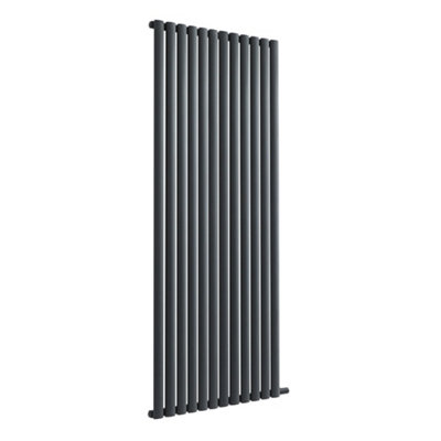 HomeStyleStore Anthracite 1784mm x 708mm Dry Heat Vertical Oval Panel ...