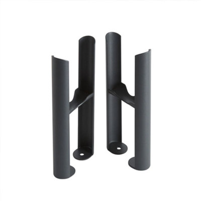 HomeStyleStore Anthracite 2 Column Radiator Floor Mounting Feet Kit