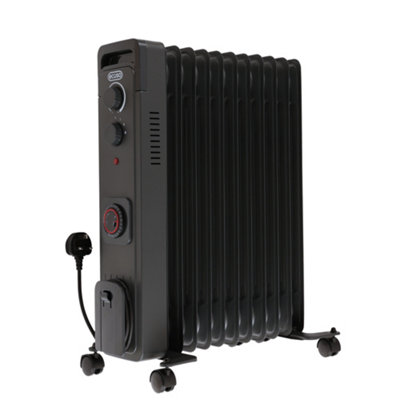 HomeStyleStore Anthracite 2500W UK Plug In Oil Filled Smart Electric ...