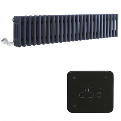 HomeStyleStore Anthracite 300mm x 1190mm Cast Iron Style Horizontal ...