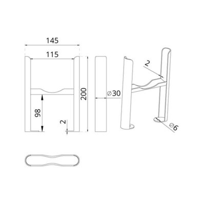 HomeStyleStore Anthracite 4 Column Radiator Floor Mounting Feet Kit