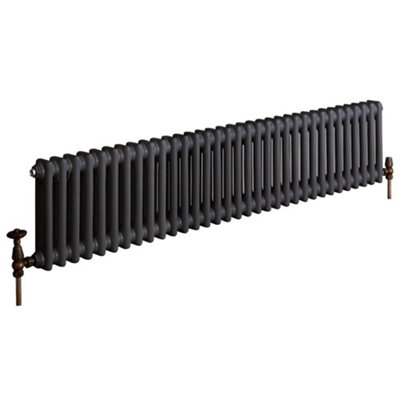 HomeStyleStore Anthracite Cast Iron Style Horizontal Double Column ...