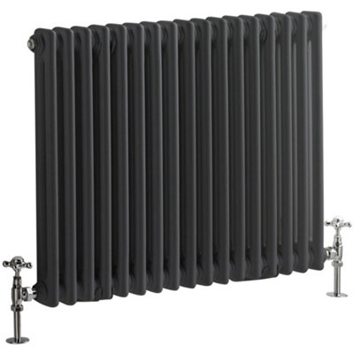 HomeStyleStore Anthracite Cast Iron Style Horizontal Double Column ...