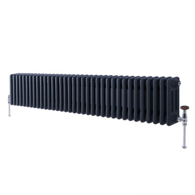 HomeStyleStore Anthracite Cast Iron Style Horizontal Triple Column ...