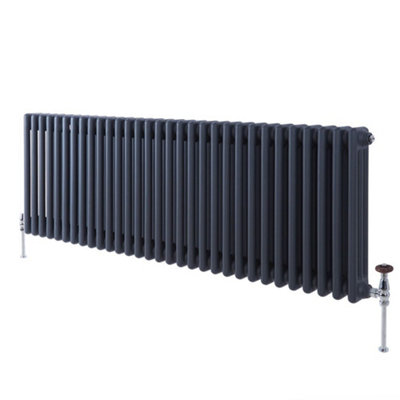 HomeStyleStore Anthracite Cast Iron Style Horizontal Triple Column ...