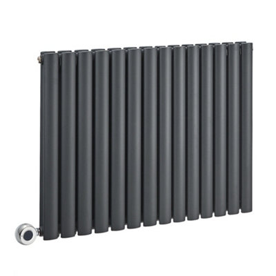 HomeStyleStore Anthracite Double Oval Panel WiFi Electric Horizontal ...