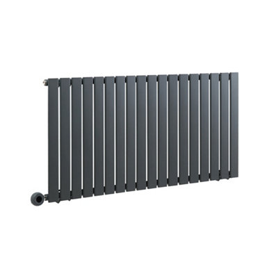 HomeStyleStore Anthracite Single Flat Panel WiFi Electric Horizontal ...