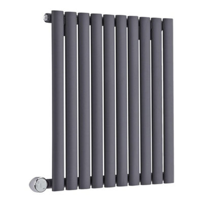 HOMESTYLESTORE ANTHRACITE SINGLE OVAL PANEL ELECTRIC HORIZONTAL ...