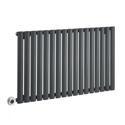 HomeStyleStore Anthracite Single Oval Panel Horizontal WiFi Electric ...
