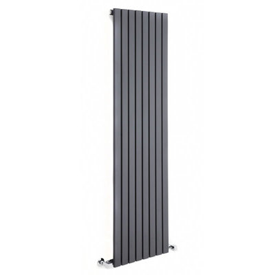 HomeStyleStore Anthracite Vertical Single Flat Panel Designer Radiator ...
