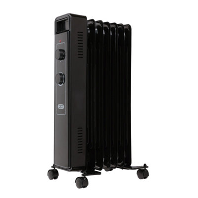 HomeStyleStore Black 1500W UK Plug In Control Oil Filled Smart Electric ...