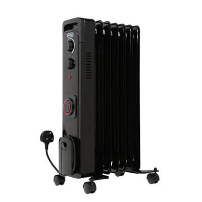 HomeStyleStore Black 1500W UK Plug In Oil Filled Smart Electric ...