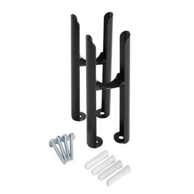 HomeStyleStore Black 2 Column Radiator Floor Mounting Feet Kit