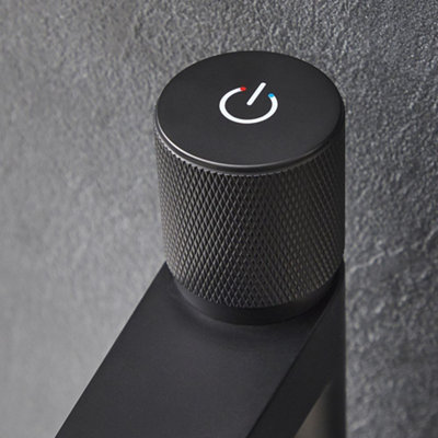 HomeStyleStore Black Deck Mounted Push Button High Rise Mono Basin ...