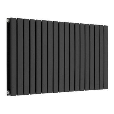 HomeStyleStore Black Double Flat Panel Horizontal Designer Radiator ...