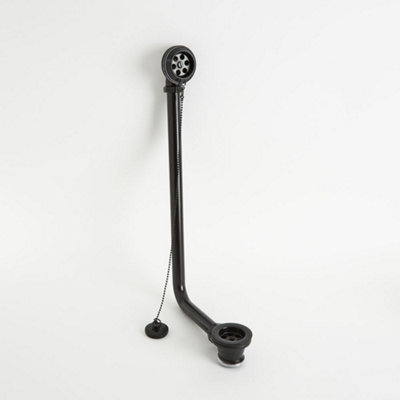 HomeStyleStore Black Exposed Bath Waste and Plug and Ball Chain