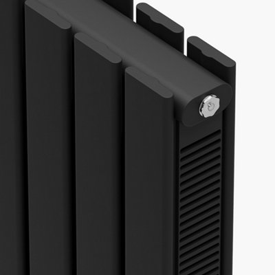 HomeStyleStore Black Horizontal Double Flat Panel Convector Radiator ...