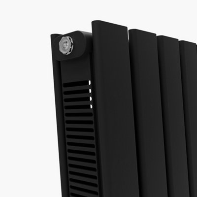 HomeStyleStore Black Horizontal Double Flat Panel Convector Radiator ...