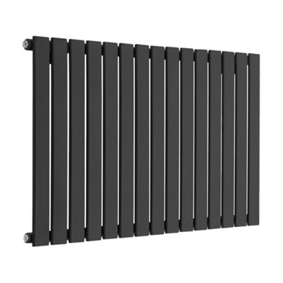 HomeStyleStore Black Single Flat Panel Horizontal Designer Radiator ...