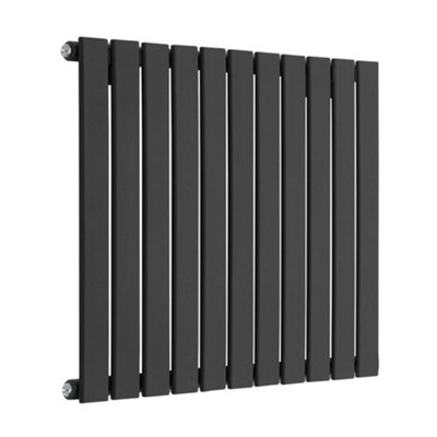 HomeStyleStore Black Single Flat Panel Horizontal Designer Radiator ...