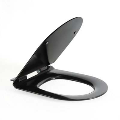 HomeStyleStore Black Top Fix Quick Release Soft Close Toilet WC Seat ...