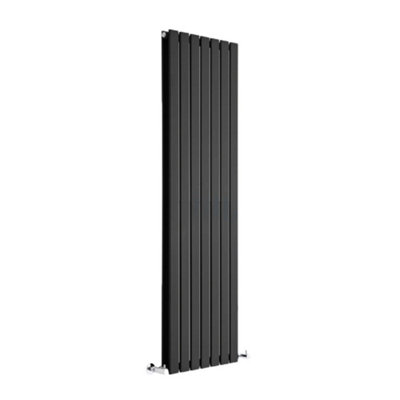 HomeStyleStore Black Vertical Double Flat Panel Designer Radiator ...