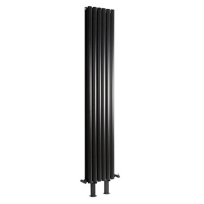 HomeStyleStore Black Vertical Double Panel Designer Radiator with Feet ...