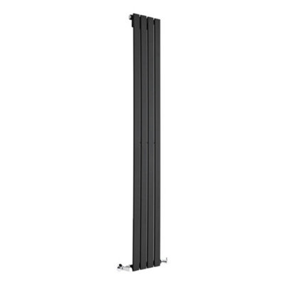 HomeStyleStore Black Vertical Single Flat Panel Designer Radiator ...